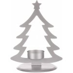 Autronic Svícen kovový ve tvaru stromku na čajovou svíčku matná stříbrná. CP151094-STRIBRNA – Hledejceny.cz