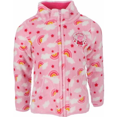 TVM mikina Peppa Pig Duha na zip coral fleece růžová