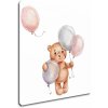 Obraz Impresi Obraz Medvídek s barevnými balonky - 20 x 20 cm