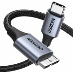 Ugreen US565 USB-C - Micro USB 3.0, 5Gb/s, 3A, 0,5m, šedý – Zboží Mobilmania