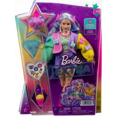 Barbie Extra levandulové vlasy s motýlky – Zboží Mobilmania