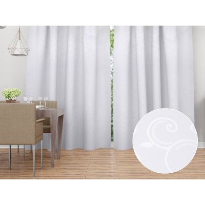 Biante Dekorační závěs TF-100 Bílé ornamenty s lístky 150x200 cm – Hledejceny.cz