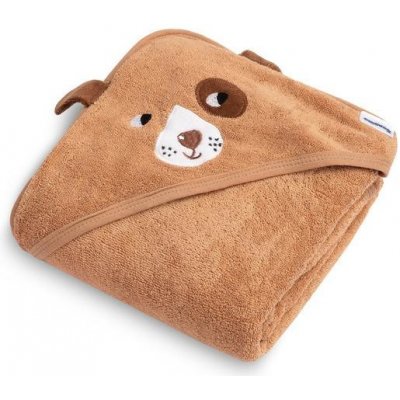 Sensillo Dětská osuška s kapucí Pejsek 90x90cm hnědá – Zboží Mobilmania
