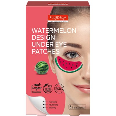 Purederm Watermelon Vegan Hydratační gelové náplasti pod oči 6 párů 12 ks