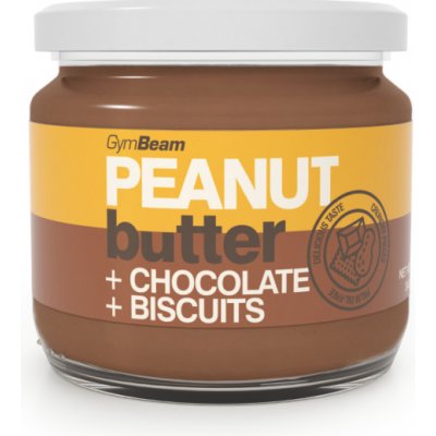 GymBeam Peanut butter with chocolate and biscuits 340 g – Sleviste.cz