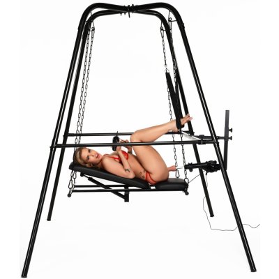 Master Series Throne Deluxe Adjustable Sling with Sex Machine Black – Zboží Dáma