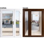 Soft Dvoukřídlé vchodové 3/3 sklo čiré Zlatý dub/bílá levé 150 x 200 cm – Hledejceny.cz