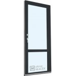 Kömmerling balkonové dveře 70 AD s příčkou OS levé antracit/bílá 70 x 220 cm oboustranná klika + FAB + hliníkový práh – Hledejceny.cz