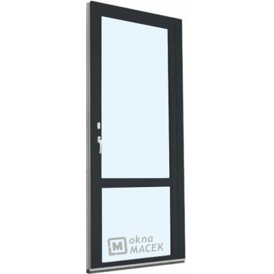 Kömmerling balkonové dveře 70 AD s příčkou OS levé antracit/bílá 70 x 220 cm oboustranná klika + FAB + hliníkový práh – Hledejceny.cz