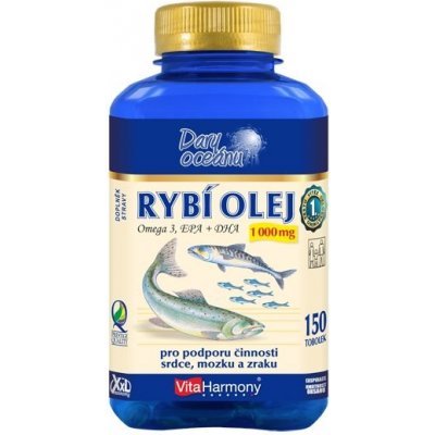 Vita Harmony Rybí olej 1000 mg XXL, 150 kapslí