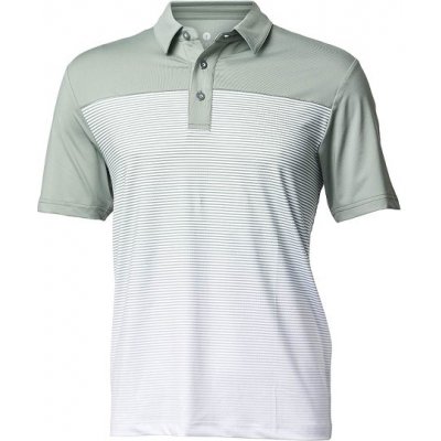 Backtee Mens Striped Polo Agave green