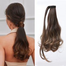 Hedvábný clip in WRAP AROUND PONYTAIL - čokoládová