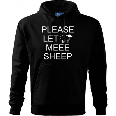 Please let meee sheep Mikina s kapucí hooded sweater Černá