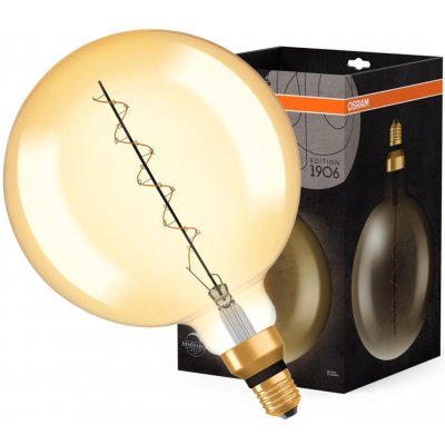 Osram 4058075761698 Zlatá vintage stmívatelná LED žárovka E27 4,8 W GLOBE, teplá bílá – Zboží Mobilmania