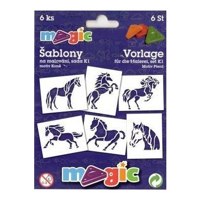 Magic šablony papírové 6 ks sada K1 KONĚ – HobbyKompas.cz
