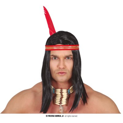 Indiánská dámská paruka s čelenkou – Zboží Mobilmania