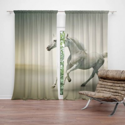 Sablio Závěs Bílý kůň 2: 2ks 140x250cm – Hledejceny.cz