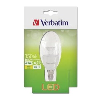 Verbatim LED žárovka E14 220-240V 4.5W 350lm 2700k teplá bílá