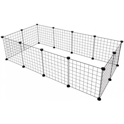 Flamingo Ohrádka na hlodavce Peter černá skladácí 140 x 35 x 35 cm 12 dílů – Zbozi.Blesk.cz