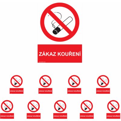 Walteco Zákaz kouření 148x210mm, formát A5, samolepka Množství: 10 ks , 20061BP2 – Zboží Mobilmania