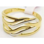 Klenoty Budín dámský zlatý prsten ze žlutého a bílého zlata HK1199 – Sleviste.cz