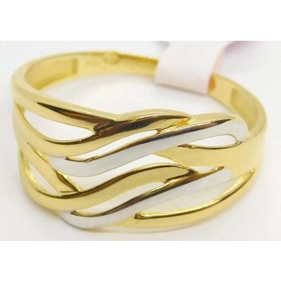 Klenoty Budín dámský zlatý prsten ze žlutého a bílého zlata HK1199 – Sleviste.cz