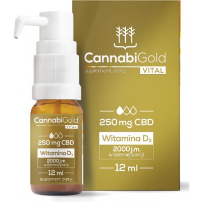 CannabiGold Vital olej 2,5% CBD s vitamínem D3 12 ml – Zbozi.Blesk.cz
