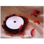 Peří na drátku - červené - 10m – Zboží Dáma