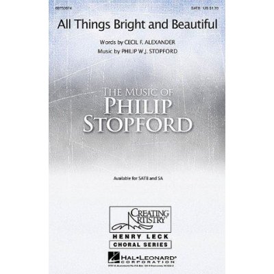 Philip Stopford/Cecil Frances Alexander All Things Bright And Beautiful SATB noty na sborový zpěv varhany klavír SADA 5 ks