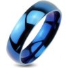 Prsteny Šperky eshop Modrá kovová obrúčka hladký prsteň so zrkadlovým leskom L11.07