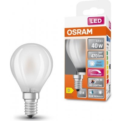 Osram 4058075603219 Matná LED žárovka s redukcí modrého světla E14 3,4 W CLAS P, studená bílá – Hledejceny.cz