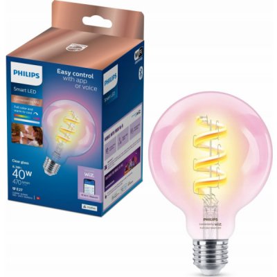 Philips WiZ Smart WiFi vlákno Clear G95 RGB E27 6,3 W Plná barva – Hledejceny.cz