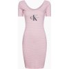 Dámské šaty Calvin Klein pruhované šaty Monogram Stripe Ballet Dress růžová