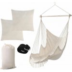Gardlov 27388 Brazilské závěsné houpací křeslo s polštáři béžové – Zboží Dáma