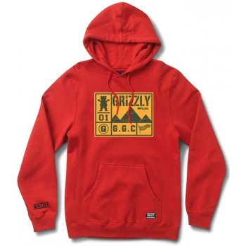 GRIZZLY mikina Back Trail Hoodie Red