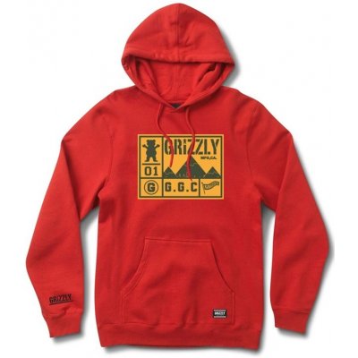 GRIZZLY mikina Back Trail Hoodie Red