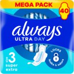 Always Ultra Day & Night hygienické vložky vel. 3 s křidélky 40 ks – Hledejceny.cz