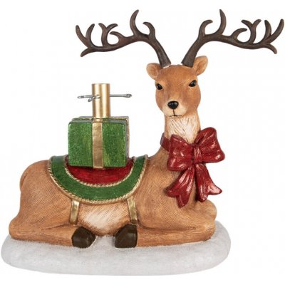 Clayre & Eef Hnědý keramický stojan pod vánoční stromeček jelen – 48x26x52 cm – Hledejceny.cz