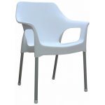 Mega Plast, plastová židle URBAN (AL nohy), 83,5 x 60 x 54 cm, stohovatelná, bílá – Zboží Mobilmania