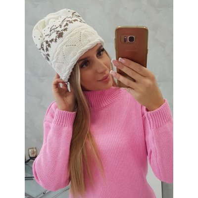 Dámská čepice Kira K374 ecru+hnědá – Hledejceny.cz