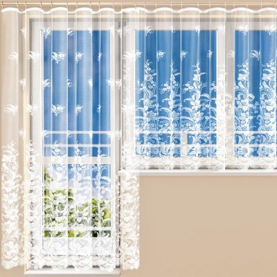 Hotová žakárová záclona JULIE - balkonový komplet – Zboží Mobilmania