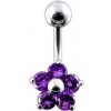 Piercing Šperky4U stříbrný piercing do pupíku kytička BP01070-A