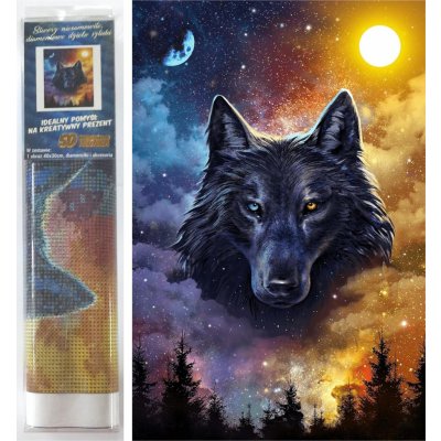 Norimpex Diamantové malování Temný vlk 30 x 40 cm