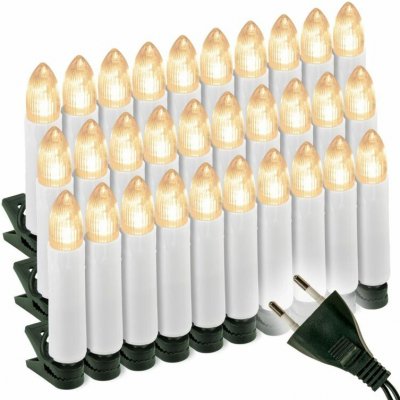 Nexos Vánoční svíčky 30 LED zelený kabel teple bílé – Zboží Dáma