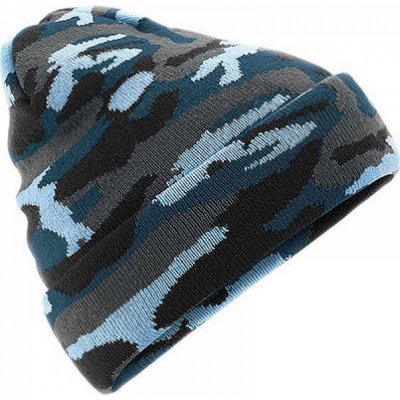 Beechfield zimní maskáčová čepice Camo Cuffed beanie nebesky modrá – Hledejceny.cz