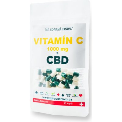 Zdravá Tráva Vitamín C 1000 mg s CBD 30 kapslí
