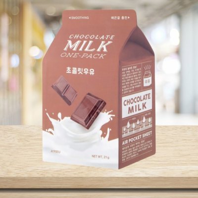 A'Pieu Chocolate Milk One-Pack vyhlazující jednorázová bavlněná maska s extrakty mléka a kakaa 21 g – Zbozi.Blesk.cz
