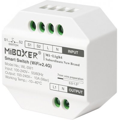 MiBoxer WL-SW1 Smart vypínač WiFi + RF 2,4GHz + tlačítko, 230VAC, 10A, 2300W – HobbyKompas.cz