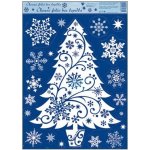 Anděl Okenní fólie vánoční s glitry stromek 38 x 30 cm – Hledejceny.cz