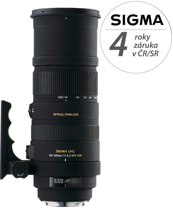 SIGMA 150-500mm f/5-6.3 APO DG OS HSM Nikon od 20 990 Kč - Heureka.cz
